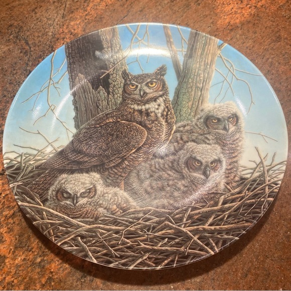 3/$30 Bradex 1989  The Great Horned Owl collectable plate - Picture 1 of 5